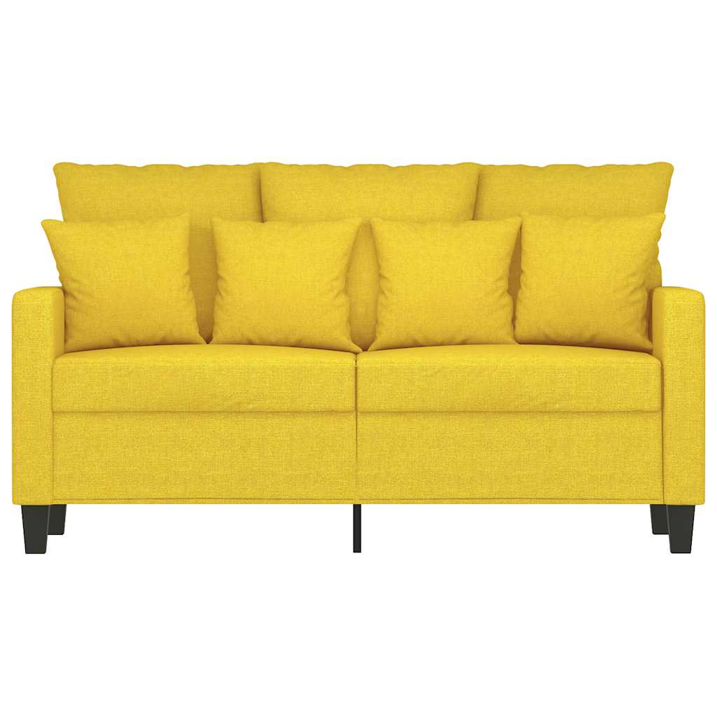 Tweezitsbank 120 cm stof lichtgeel