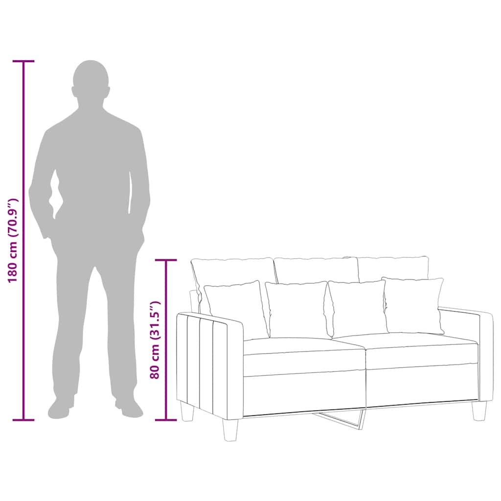 Tweezitsbank 120 cm stof lichtgeel