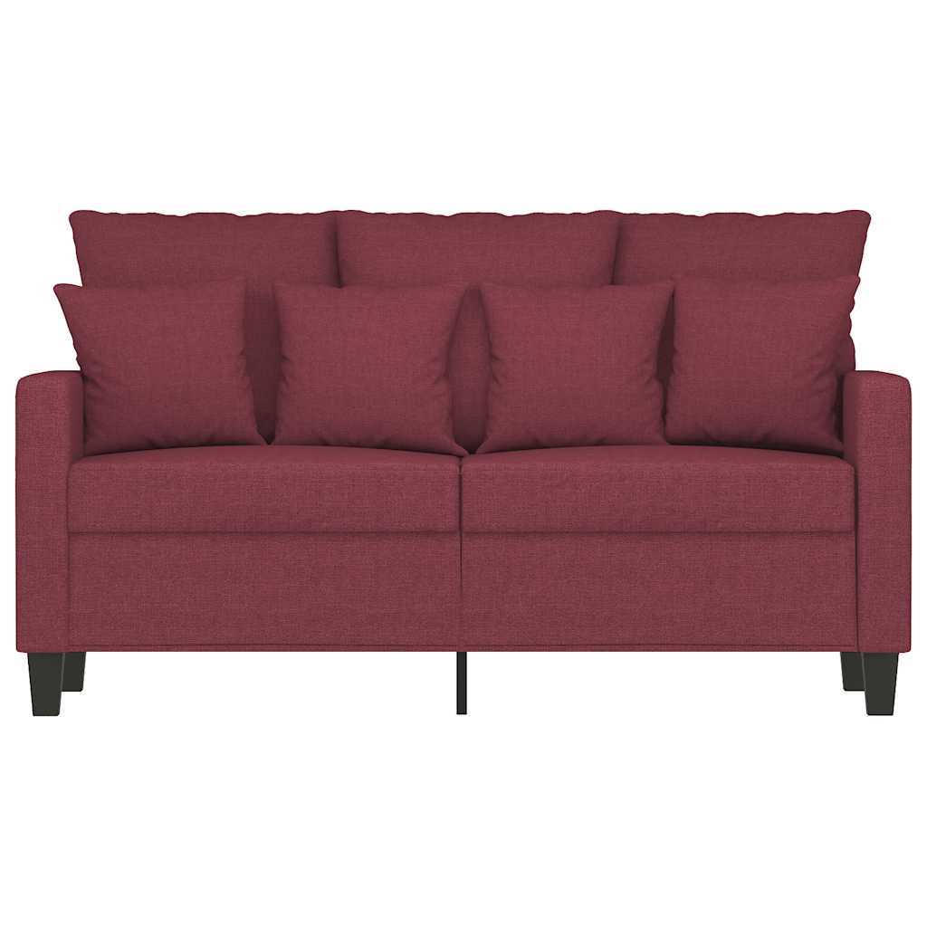 Tweezitsbank 120 cm stof wijnrood