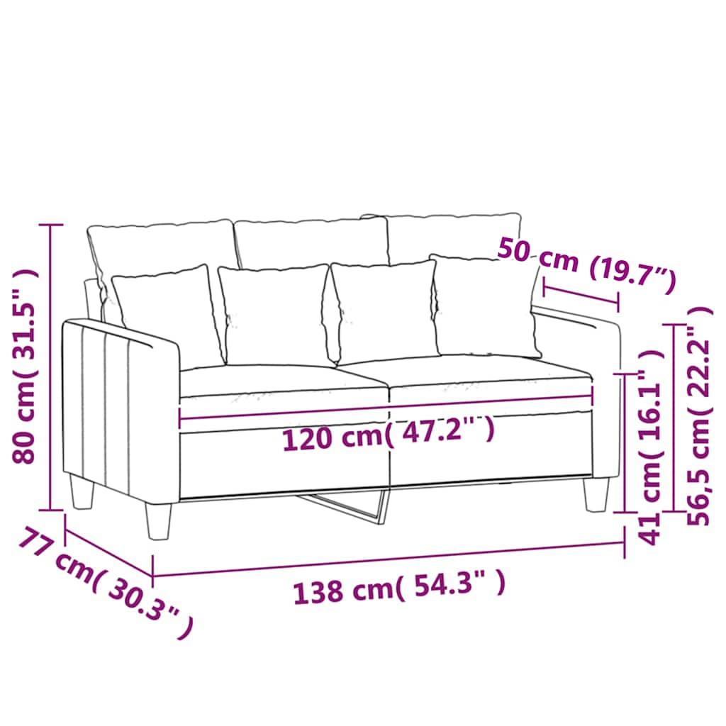 Tweezitsbank 120 cm stof wijnrood