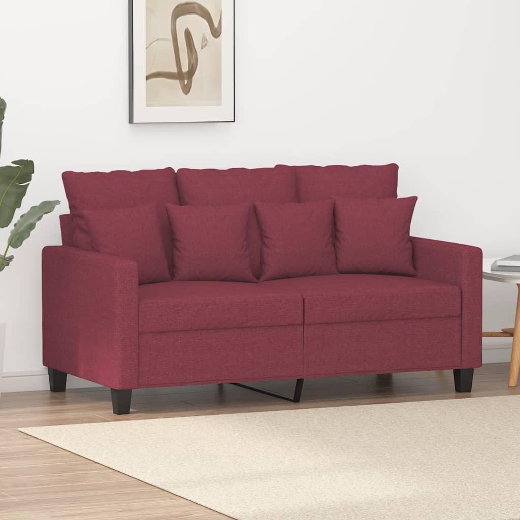 Tweezitsbank 120 cm stof wijnrood