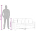 Tweezitsbank 140 cm stof crèmekleurig