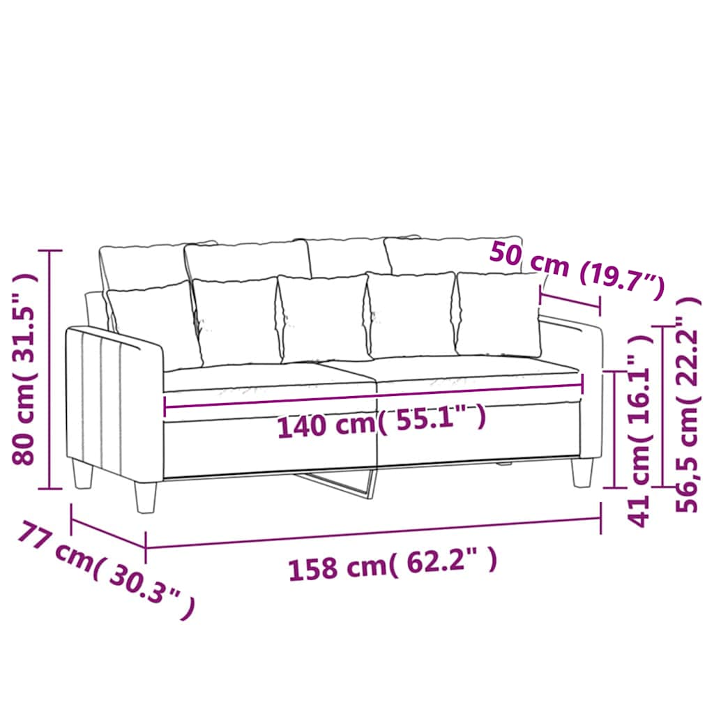 Tweezitsbank 140 cm stof bruin