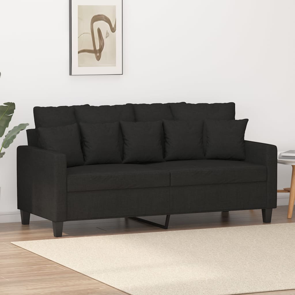 Tweezitsbank 140 cm stof zwart