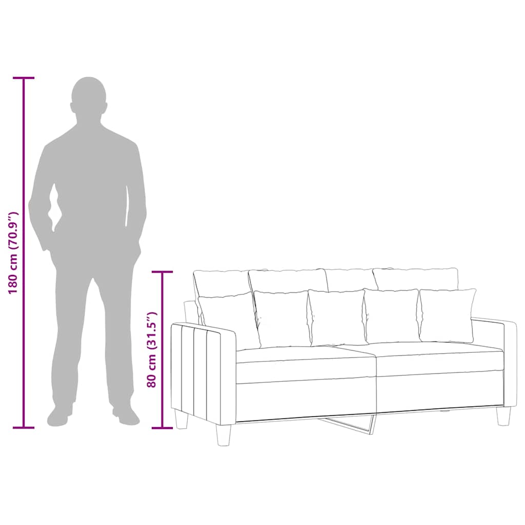 Tweezitsbank 140 cm stof lichtgeel