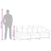 Driezitsbank 180 cm stof bruin