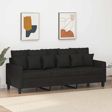 Driezitsbank 180 cm stof zwart