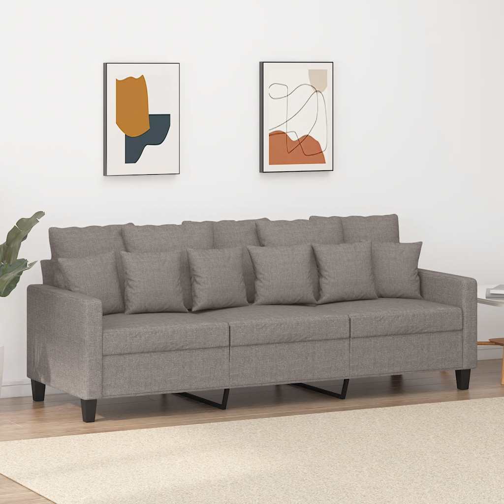 Driezitsbank 180 cm stof taupe