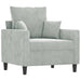 Fauteuil 60 cm fluweel lichtgrijs