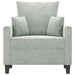 Fauteuil 60 cm fluweel lichtgrijs
