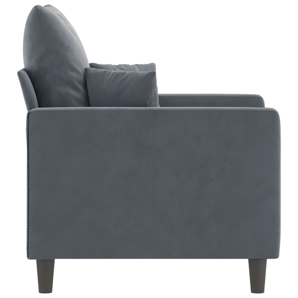 Fauteuil 60 cm fluweel donkergrijs