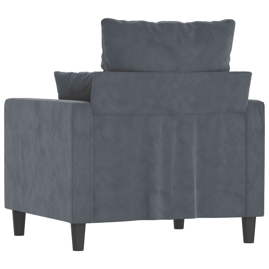 Fauteuil 60 cm fluweel donkergrijs