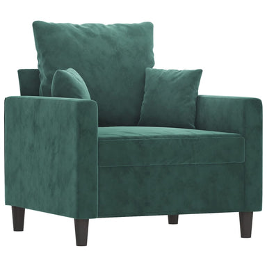 Fauteuil 60 cm fluweel donkergroen