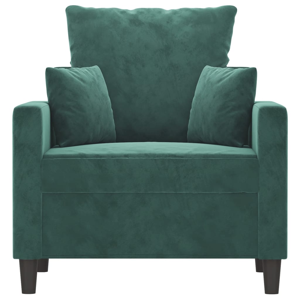 Fauteuil 60 cm fluweel donkergroen