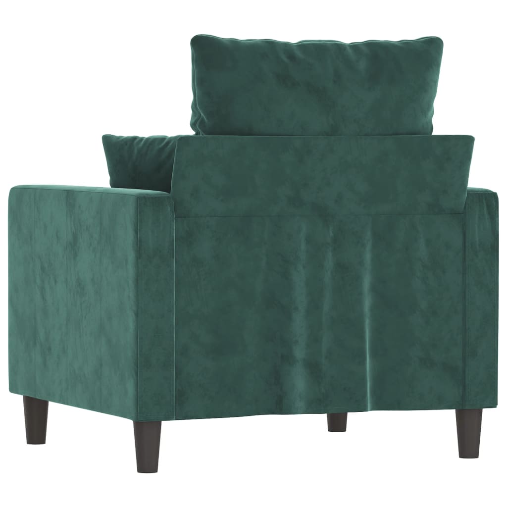 Fauteuil 60 cm fluweel donkergroen