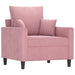 Fauteuil 60 cm fluweel roze