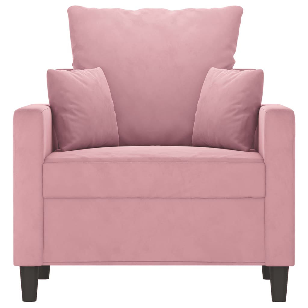 Fauteuil 60 cm fluweel roze