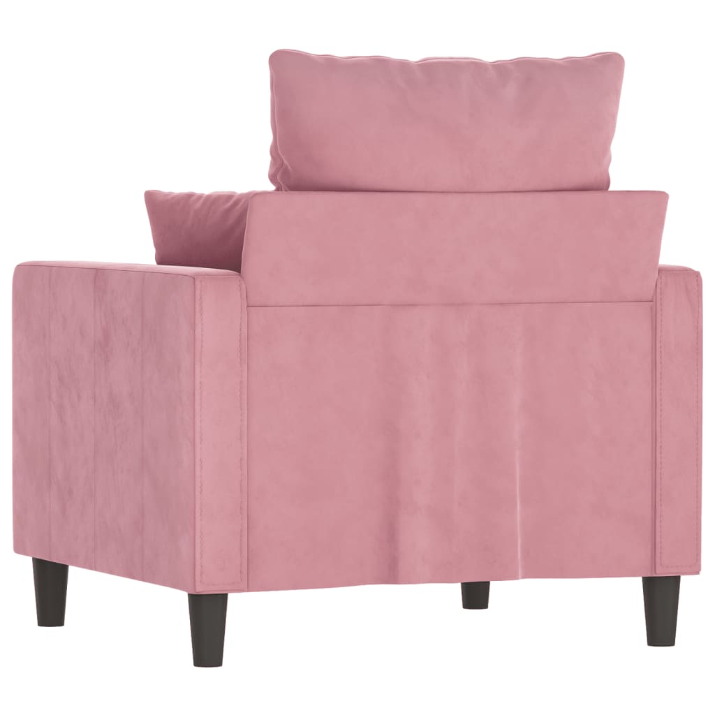 Fauteuil 60 cm fluweel roze