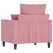 Fauteuil 60 cm fluweel roze