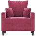 Fauteuil 60 cm fluweel wijnrood