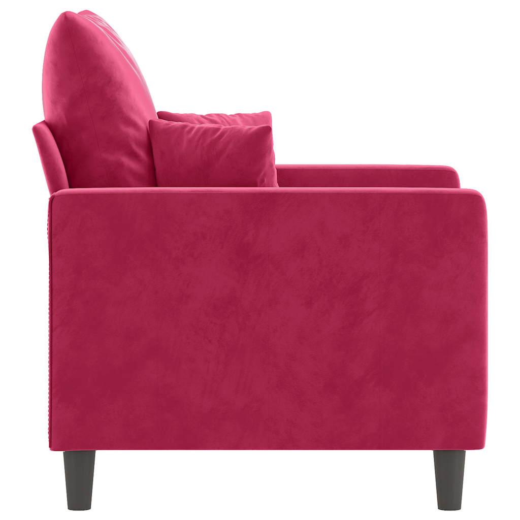 Fauteuil 60 cm fluweel wijnrood