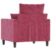 Fauteuil 60 cm fluweel wijnrood