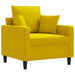 Fauteuil 60 cm fluweel geel