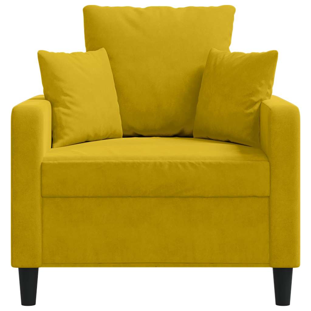 Fauteuil 60 cm fluweel geel