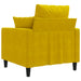 Fauteuil 60 cm fluweel geel