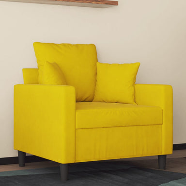 Fauteuil 60 cm fluweel geel
