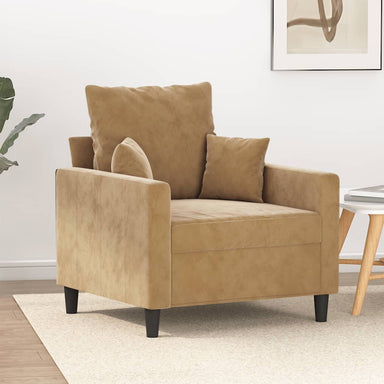 Fauteuil 60 cm fluweel bruin