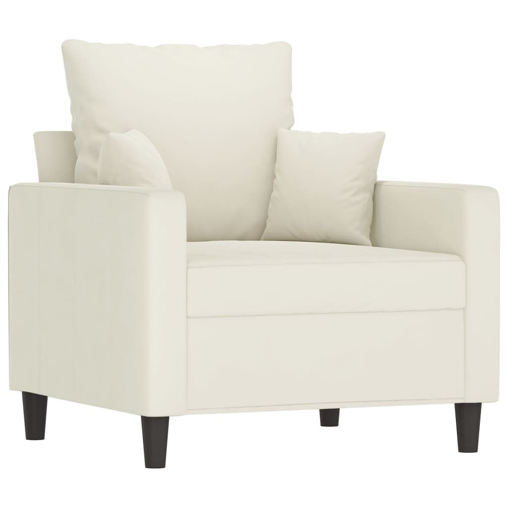 Fauteuil 60 cm fluweel crèmekleurig
