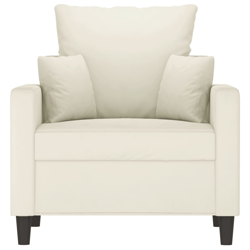 Fauteuil 60 cm fluweel crèmekleurig