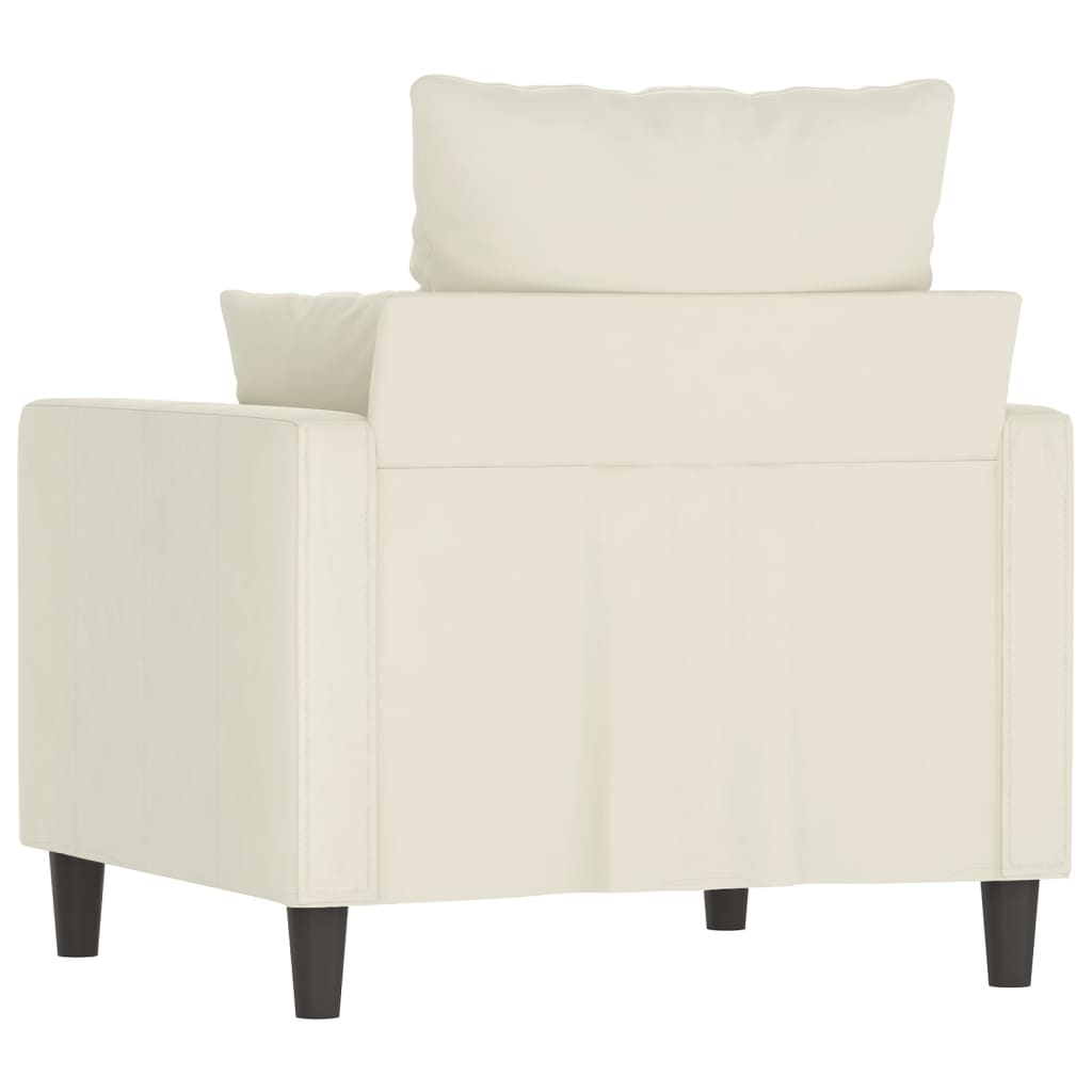 Fauteuil 60 cm fluweel crèmekleurig