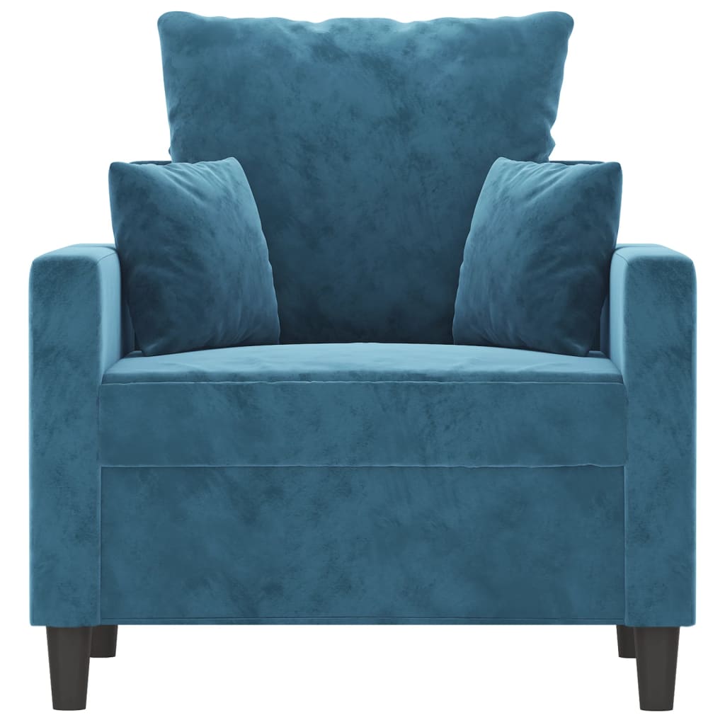 Fauteuil 60 cm fluweel blauw