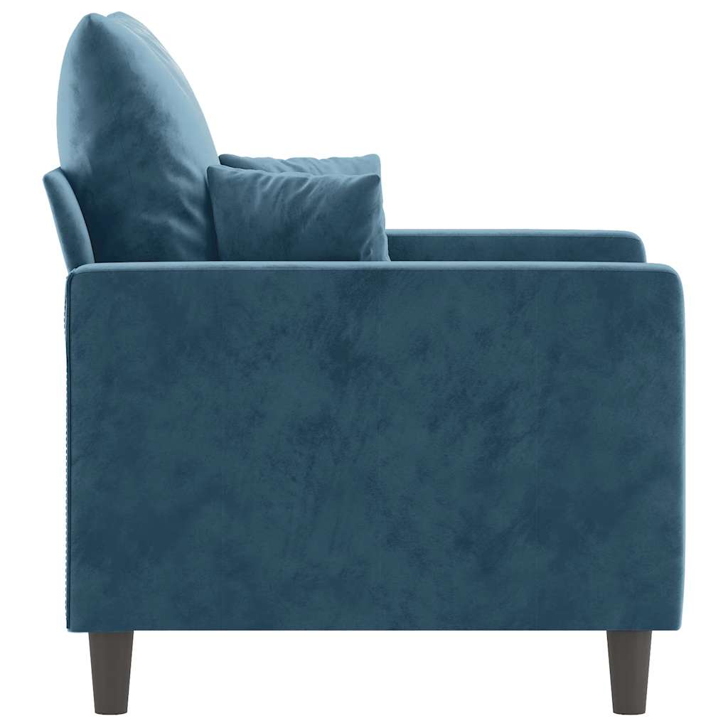 Fauteuil 60 cm fluweel blauw