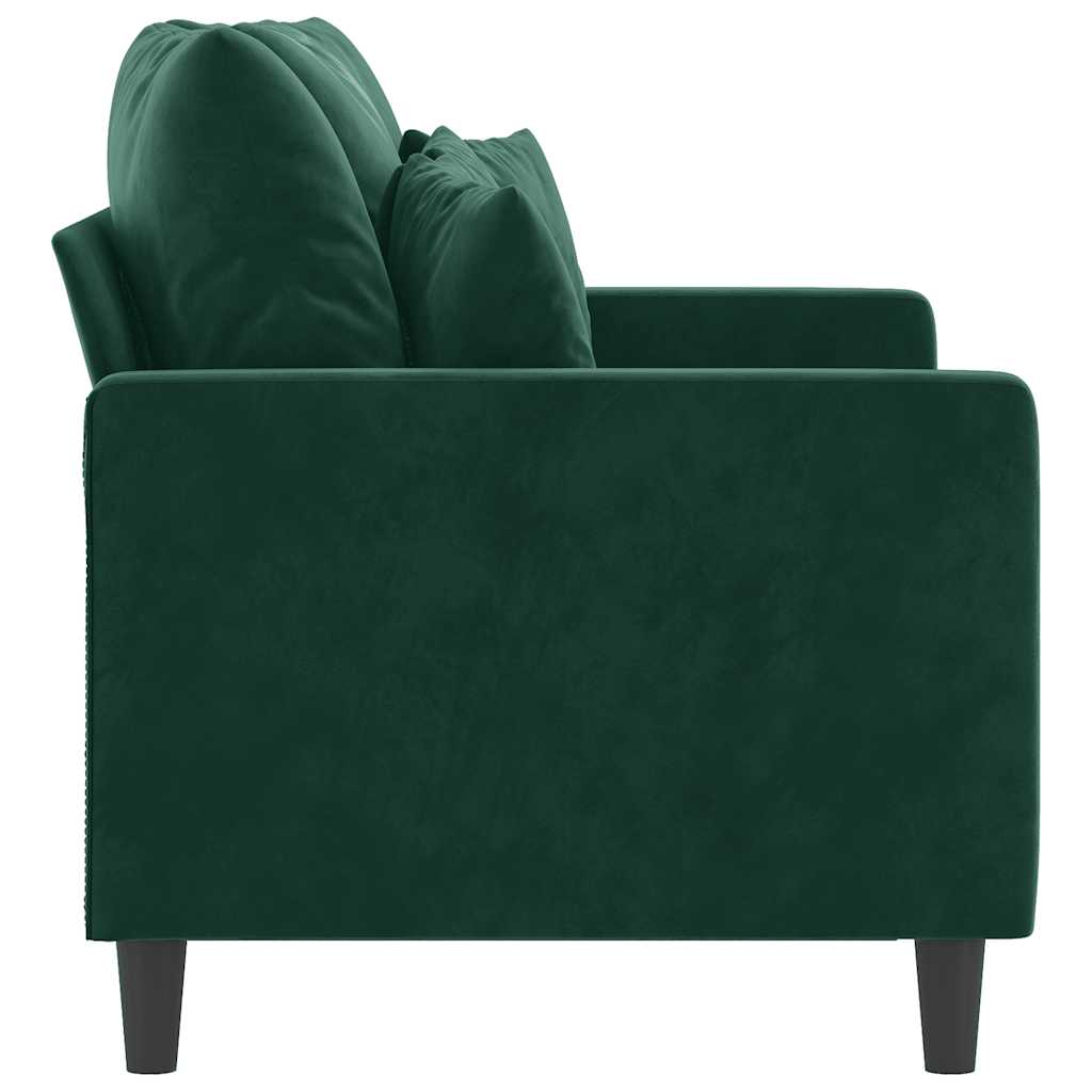 Tweezitsbank 120 cm fluweel donkergroen