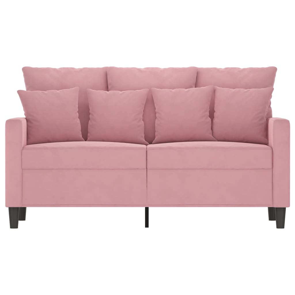 Tweezitsbank 120 cm fluweel roze