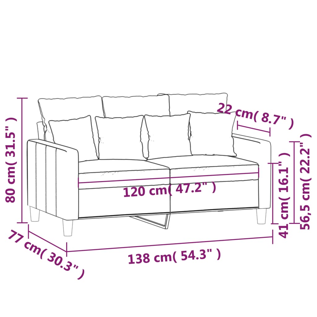 Tweezitsbank 120 cm fluweel roze