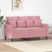 Tweezitsbank 120 cm fluweel roze
