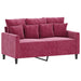 Tweezitsbank 120 cm fluweel wijnrood