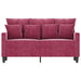 Tweezitsbank 120 cm fluweel wijnrood