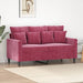 Tweezitsbank 120 cm fluweel wijnrood