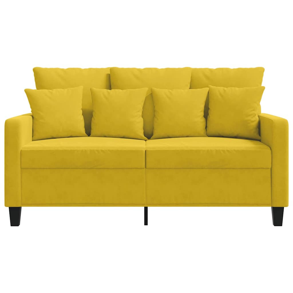 Tweezitsbank 120 cm fluweel geel