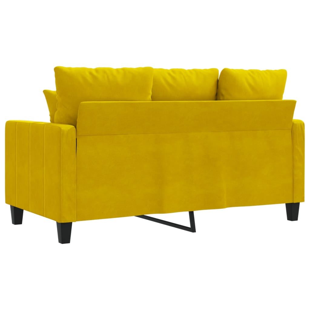 Tweezitsbank 120 cm fluweel geel