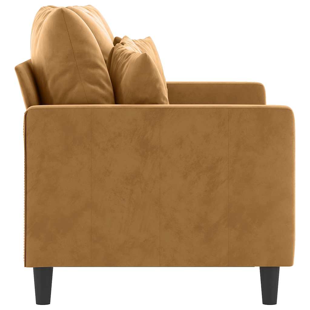 Tweezitsbank 120 cm fluweel bruin