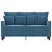 Tweezitsbank 120 cm fluweel blauw