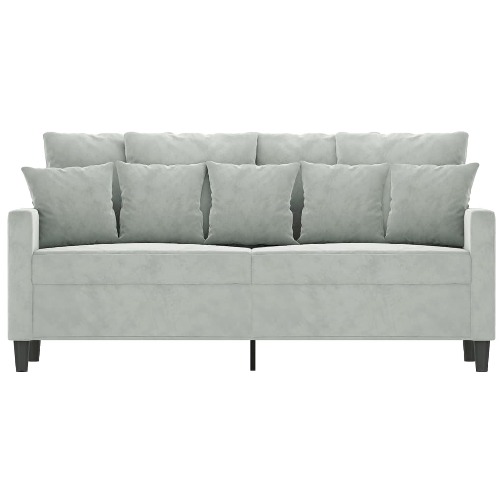 Tweezitsbank 140 cm fluweel lichtgrijs