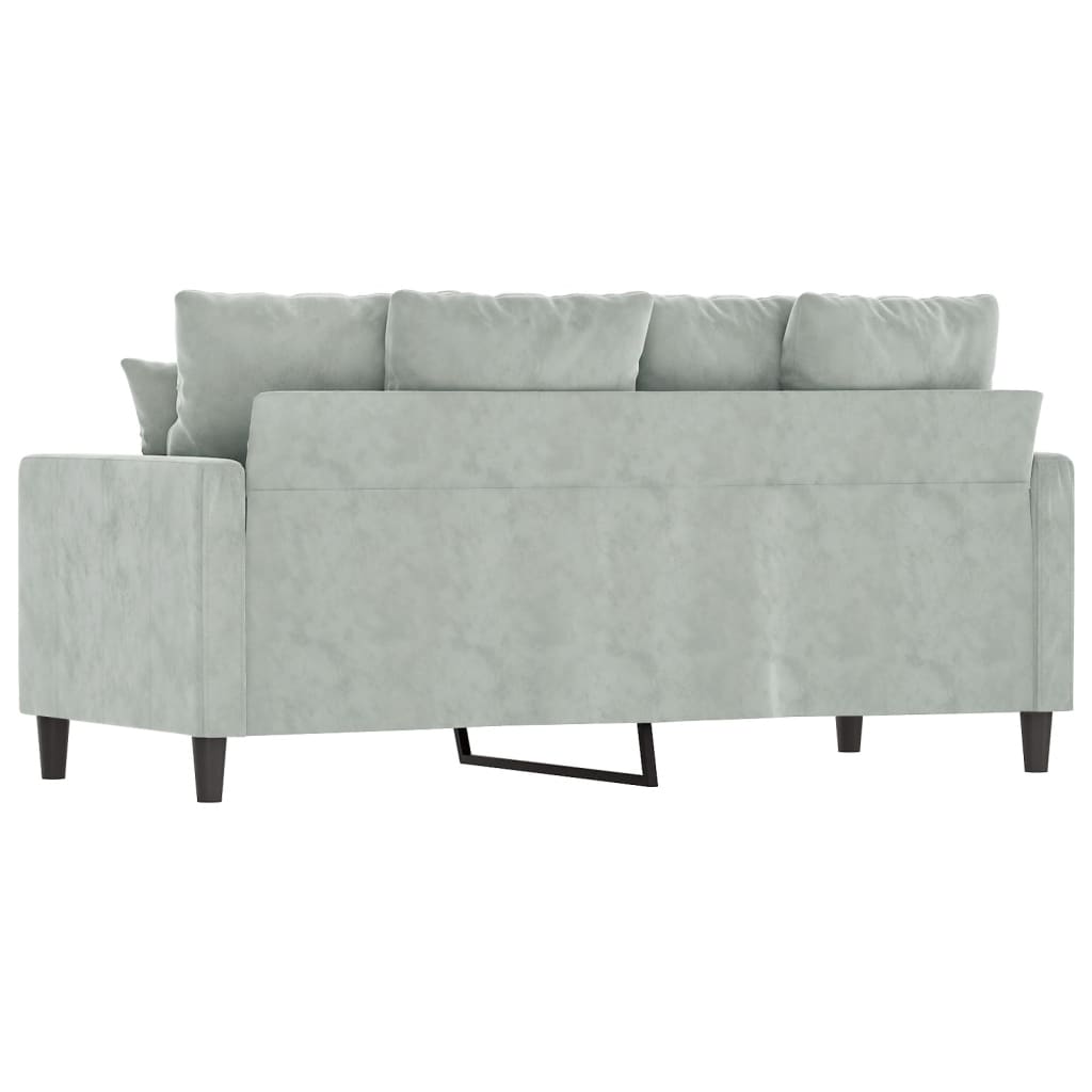 Tweezitsbank 140 cm fluweel lichtgrijs