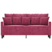 Tweezitsbank 140 cm fluweel wijnrood